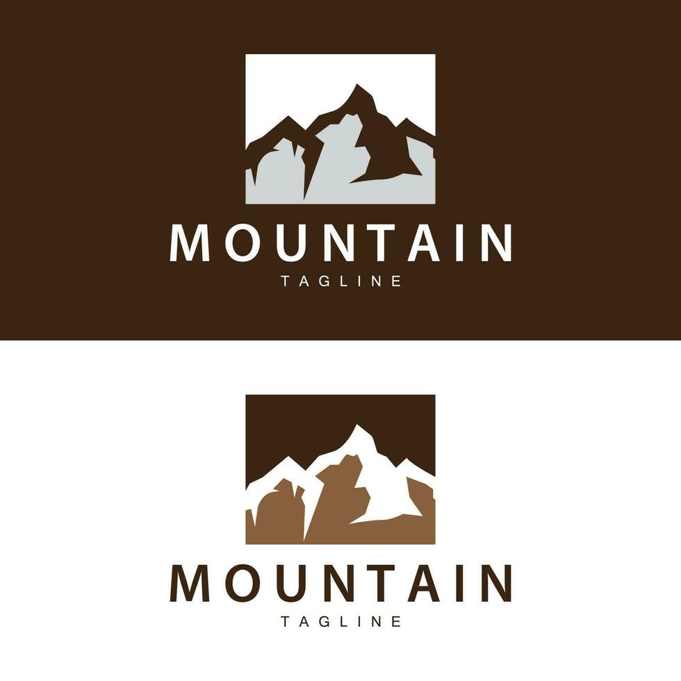 montanha logotipo simples Projeto aventura modelo silhueta panorama simples moderno estilo marca produtos o negócio vetor