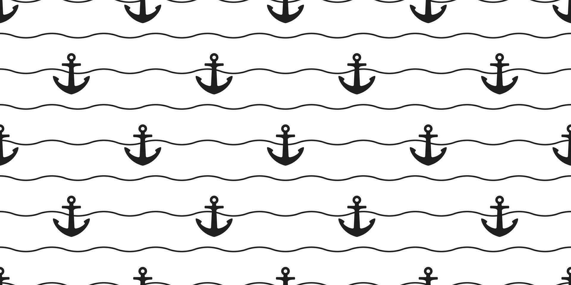 âncora desatado padronizar vetor barco pirata leme oceano onda mar marítimo náutico cachecol isolado repetir papel de parede telha fundo linha rabisco Projeto