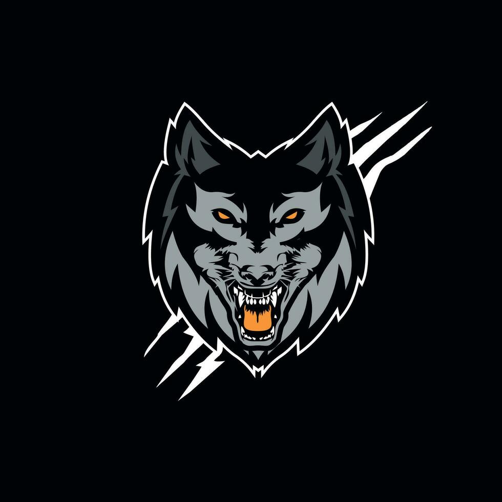 vetor de design de logotipo de lobo principal