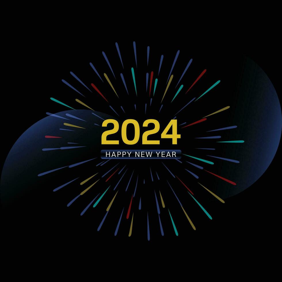 moderno 2024 feliz Novo ano celebração fundo Projeto vetor