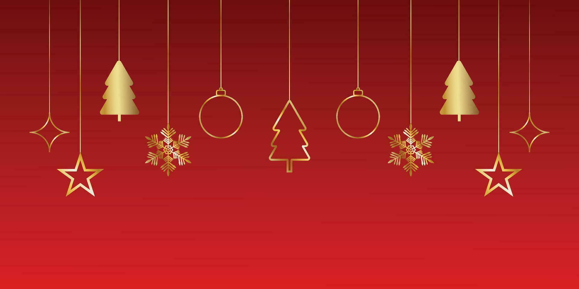 alegre Natal bandeira com dourado estrelas e caixas com dourado árvores vetor
