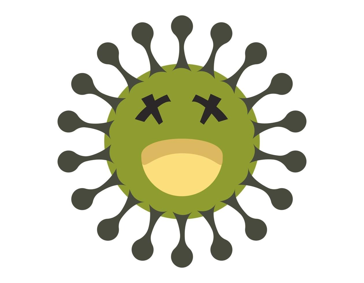 ilustração vetorial gráfico do personagem bonito de germe, bactérias e vírus. micróbio, patógeno, ícone de vírus. ilustração em vetor dos desenhos animados de um vírus. germe bonito dos desenhos animados no design de estilo simples.
