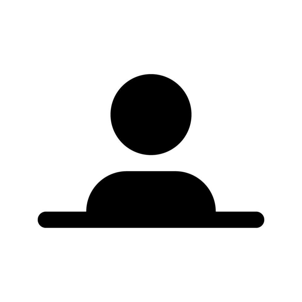 conferência mesa ícone vetor masculino pessoa perfil avatar símbolo para o negócio dentro uma plano cor glifo pictograma ilustração