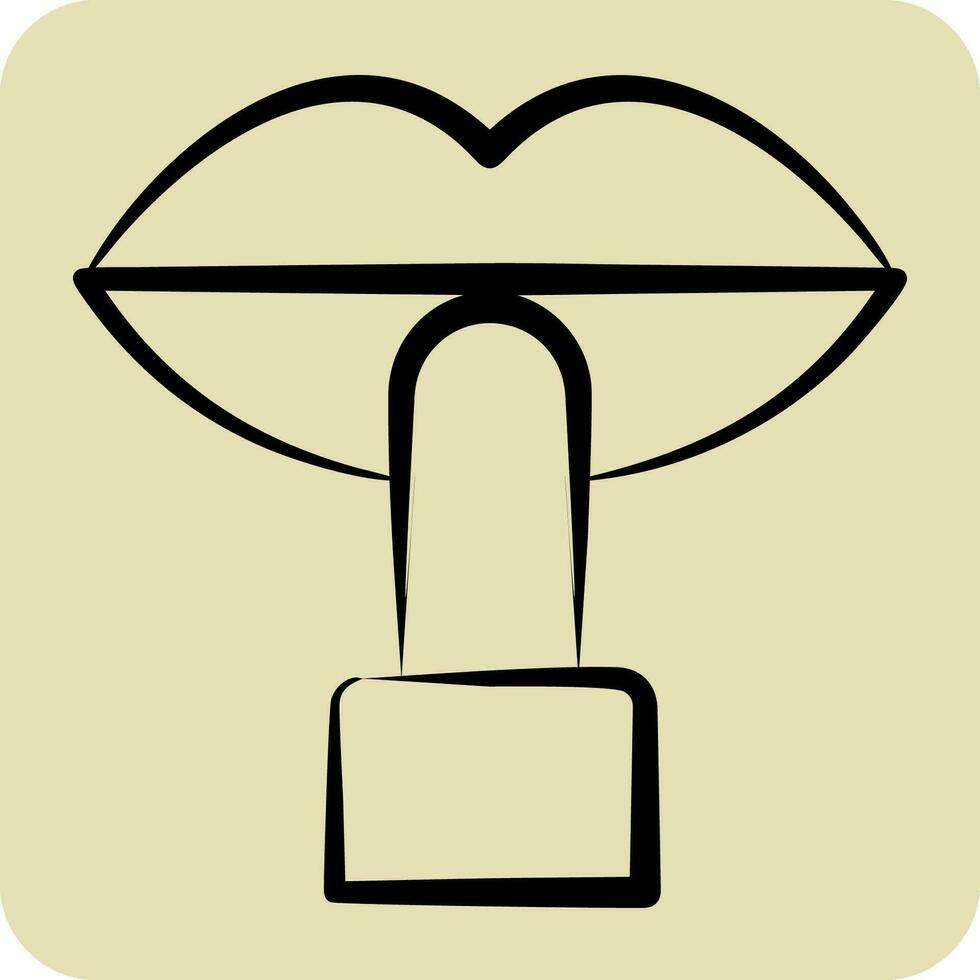 ícone batom. relacionado para Cosmético símbolo. mão desenhado estilo. simples Projeto editável. simples ilustração vetor