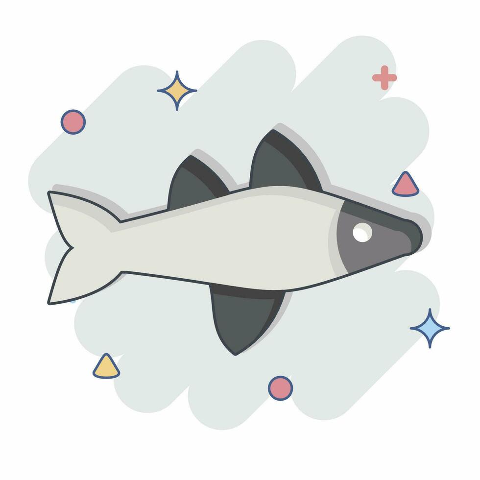 ícone peixe. relacionado para mar símbolo. quadrinho estilo. simples Projeto editável. simples ilustração vetor