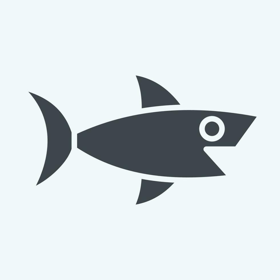 ícone Tubarão. relacionado para mar símbolo. glifo estilo. simples Projeto editável. simples ilustração vetor