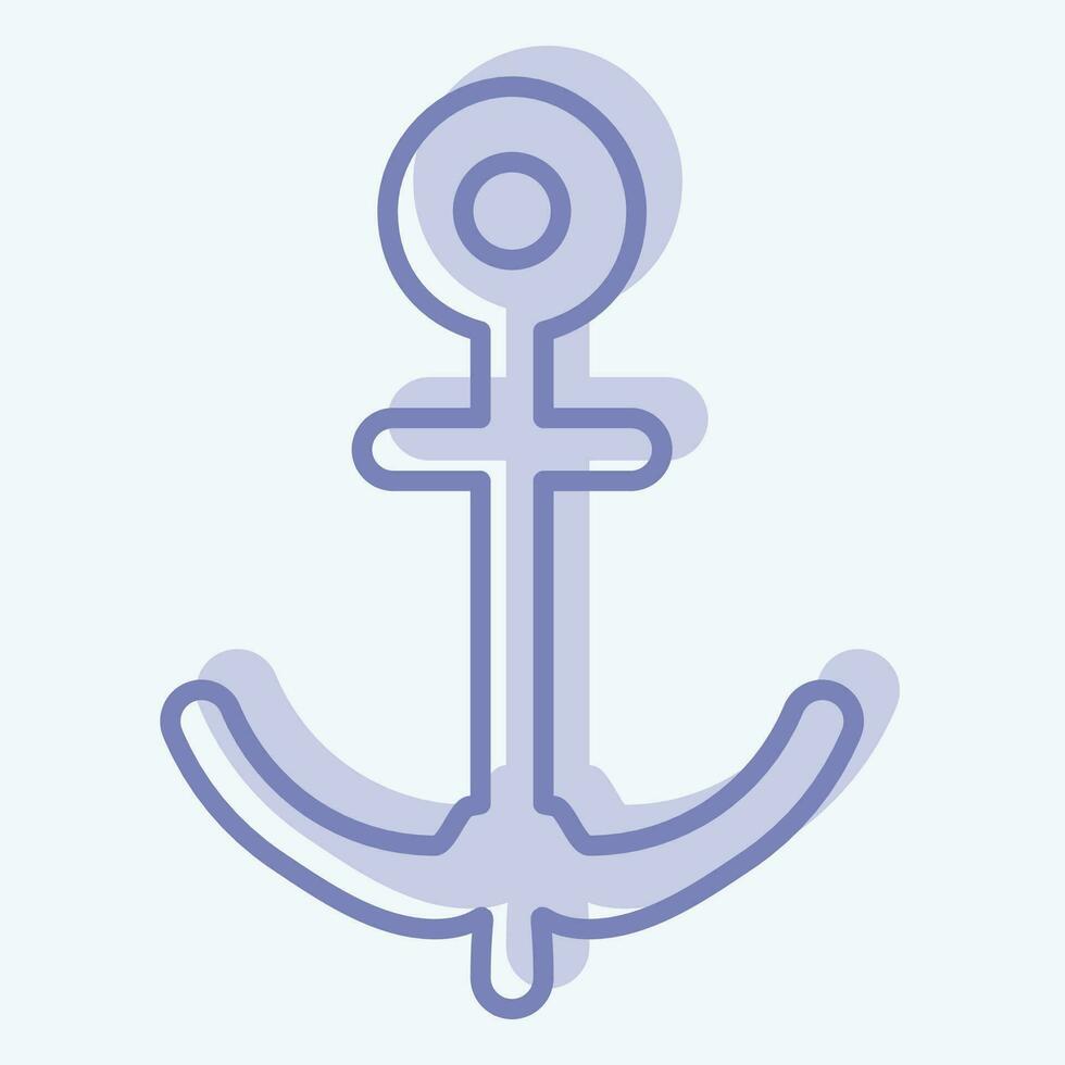 ícone âncora. relacionado para mar símbolo. dois tom estilo. simples Projeto editável. simples ilustração vetor