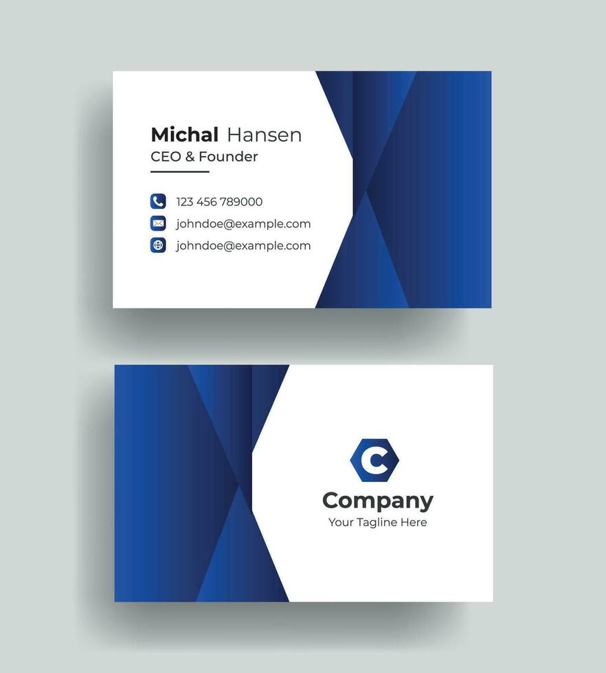 vetor abstrato dupla face criativo profissional moderno simples único azul vermelho e Preto o negócio cartão mínimo modelo
