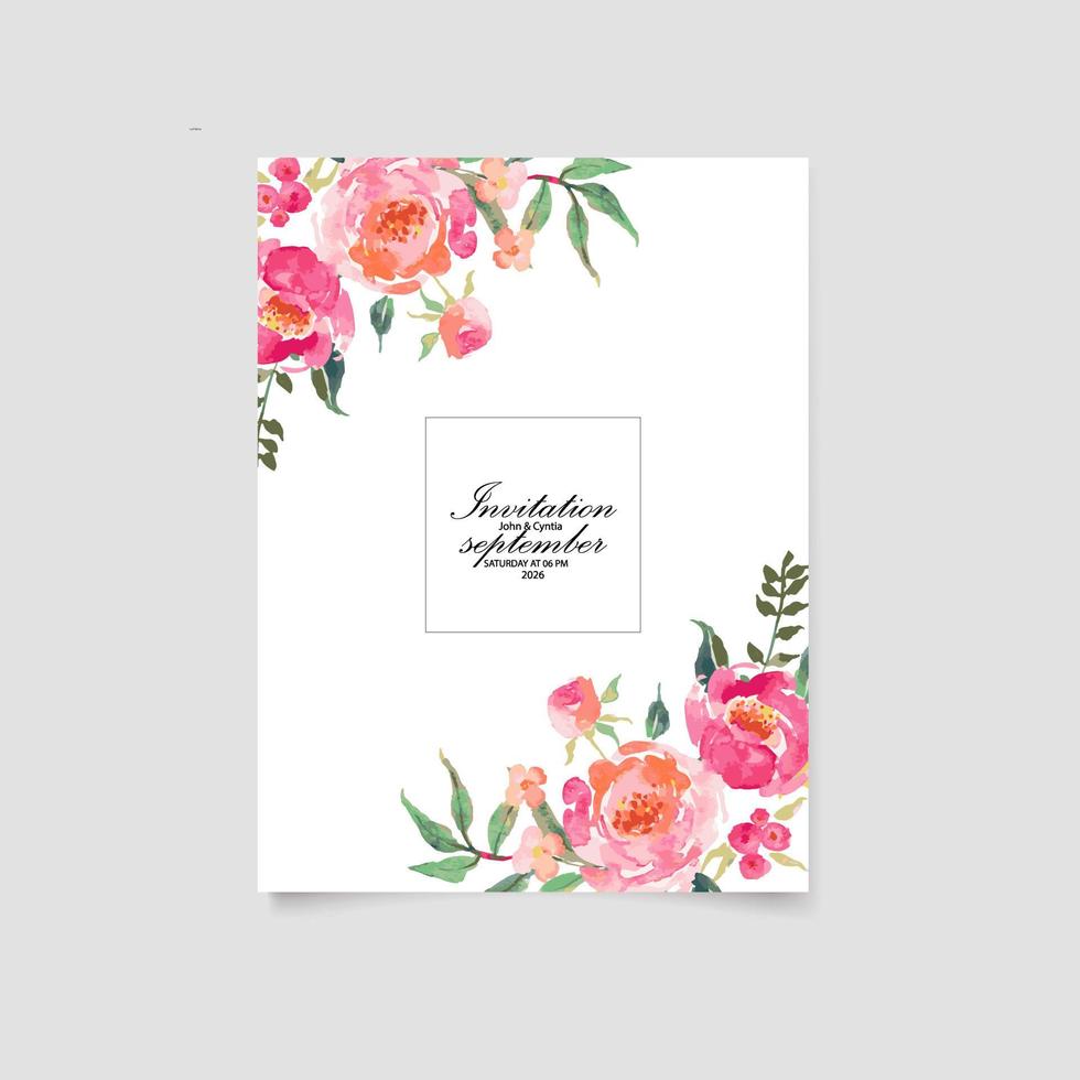bela mão desenhando convite de casamento design floral vetor