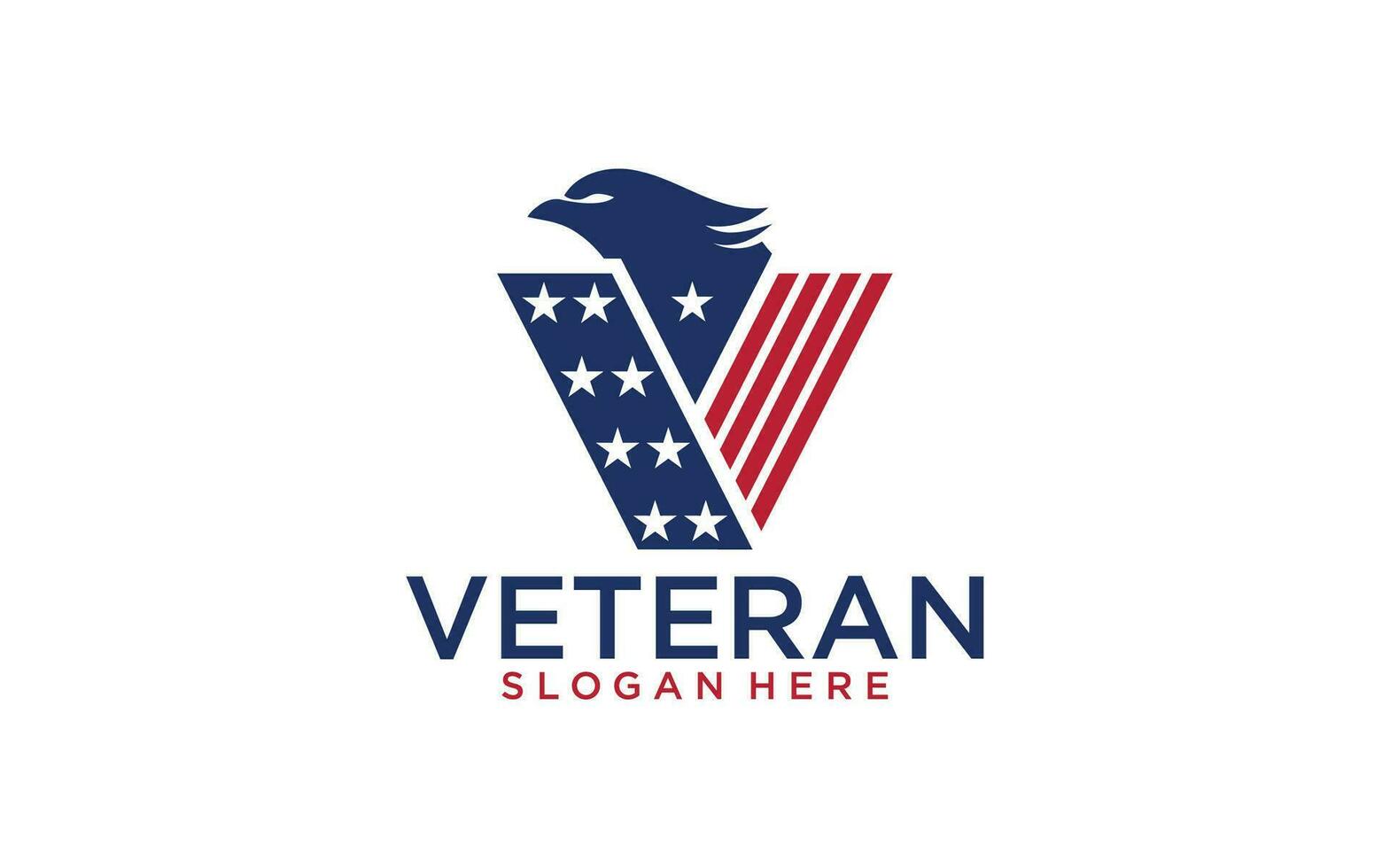logotipo americano com Águia cabeça patriótico vetor