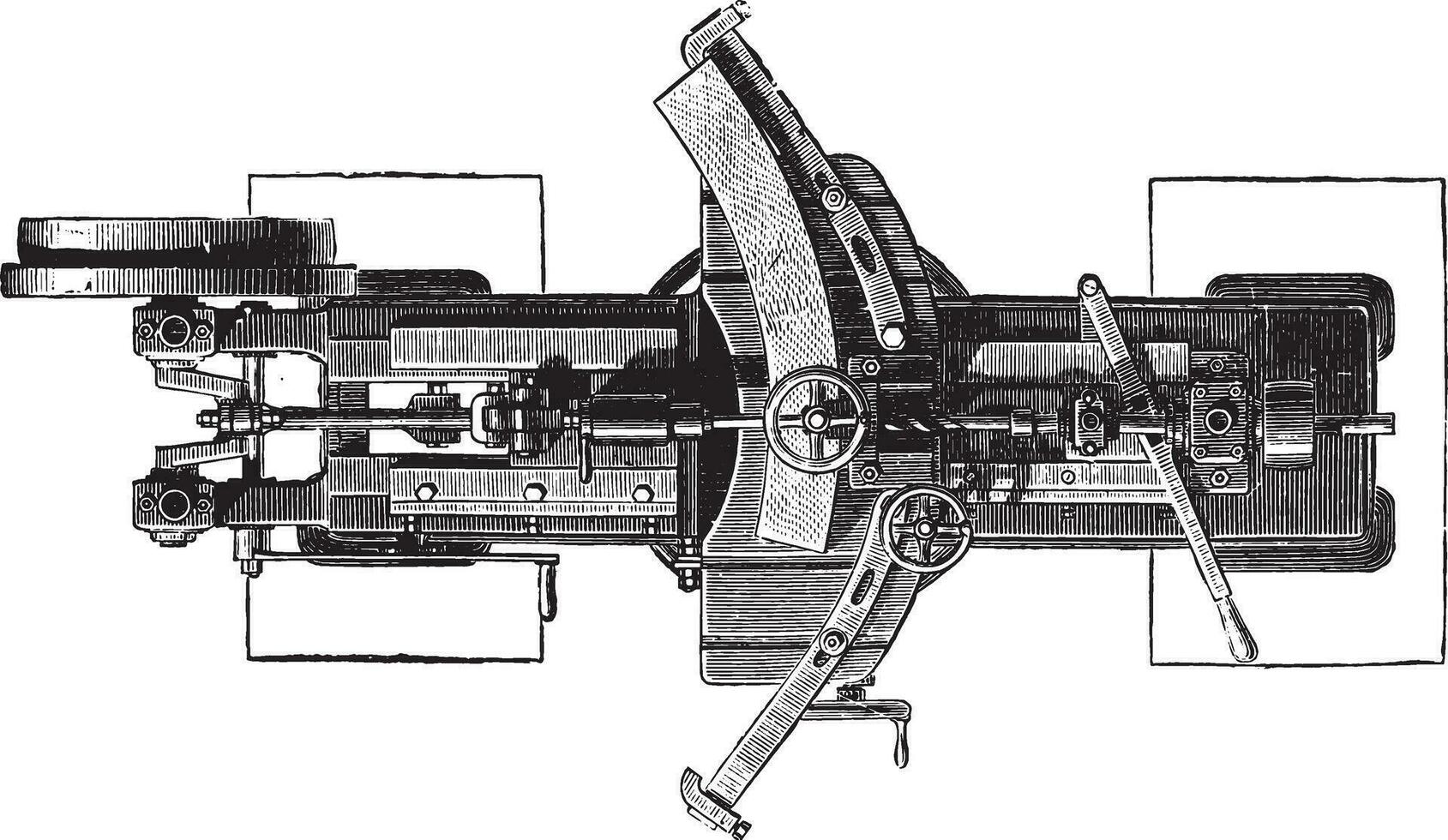 máquina entalhe rodas, plano, vintage gravação. vetor