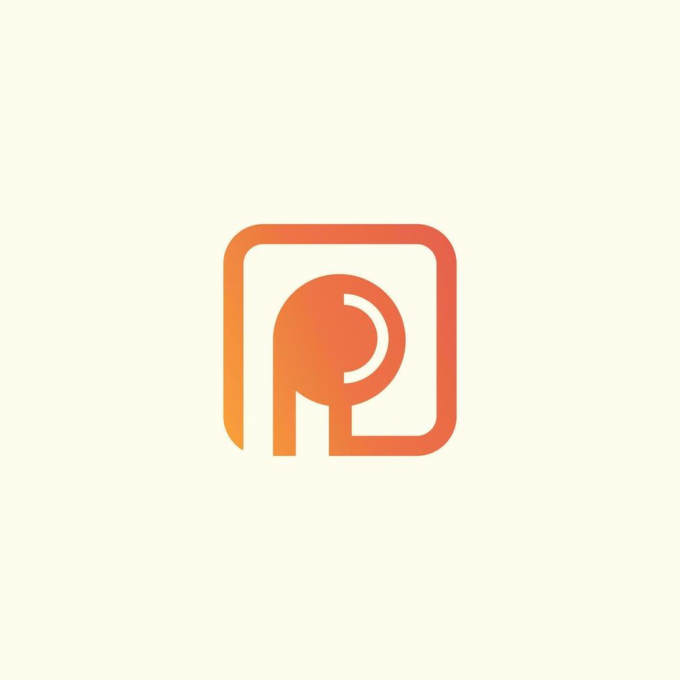 carta p logotipo Projeto vetor idéia com Câmera criativo conceito