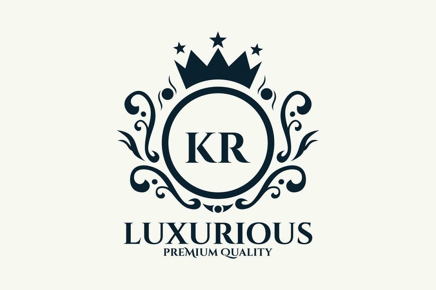 inicial carta kr real luxo logotipo modelo dentro vetor arte para luxuoso branding vetor ilustração.