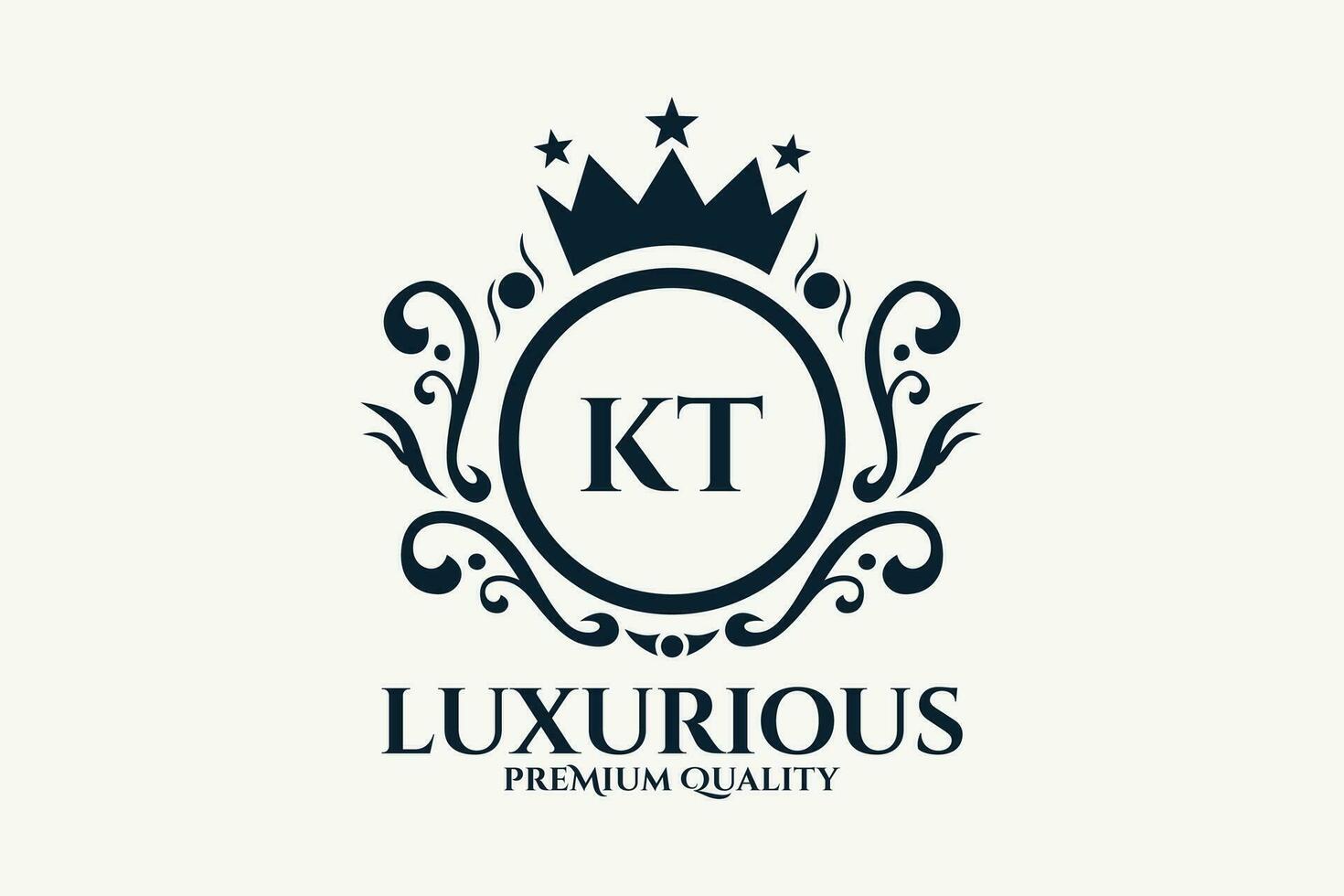inicial carta kt real luxo logotipo modelo dentro vetor arte para luxuoso branding vetor ilustração.
