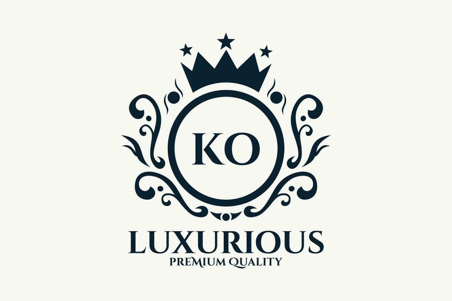 inicial carta ko real luxo logotipo modelo dentro vetor arte para luxuoso branding vetor ilustração.