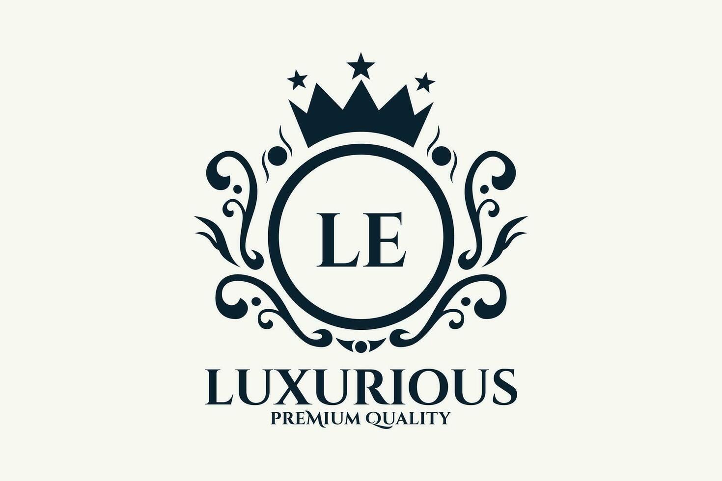 inicial carta le real luxo logotipo modelo dentro vetor arte para luxuoso branding vetor ilustração.