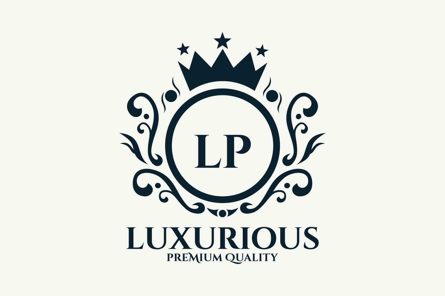 inicial carta lp real luxo logotipo modelo dentro vetor arte para luxuoso branding vetor ilustração.