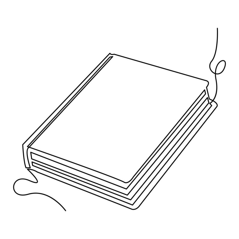 livro 1 linha contínuo esboço vetor arte desenhando e simples minimalista Projeto