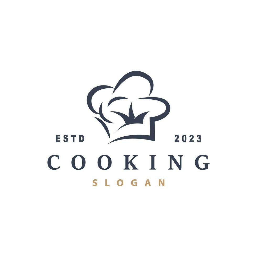 chefe de cozinha logotipo Projeto cozinhando inspiração e chefe de cozinha chapéu com simples linhas para restaurante o negócio marcas vetor
