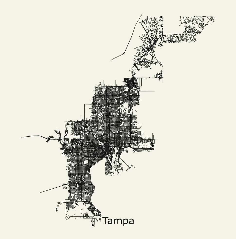 vetor estrada mapa do tampa florida EUA