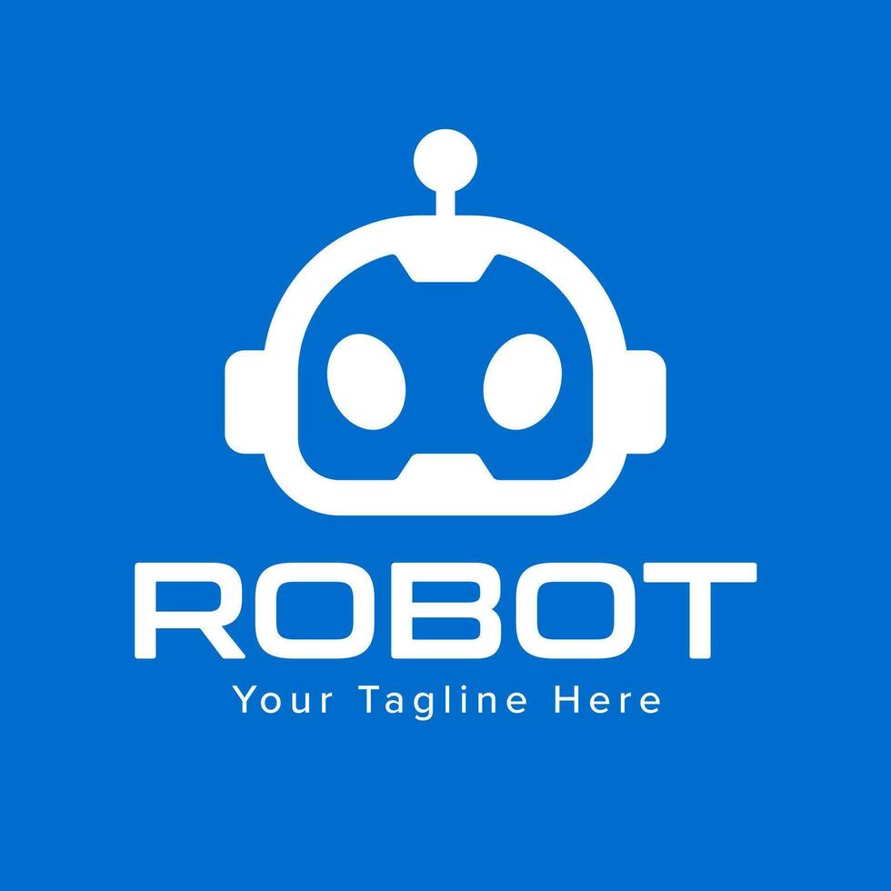 robô cabeça artificial inteligência desenho animado avatar ícone logotipo vetor