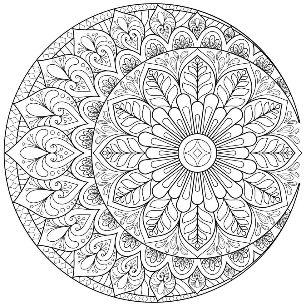 mandala flor para adulto coloração livro. vetor