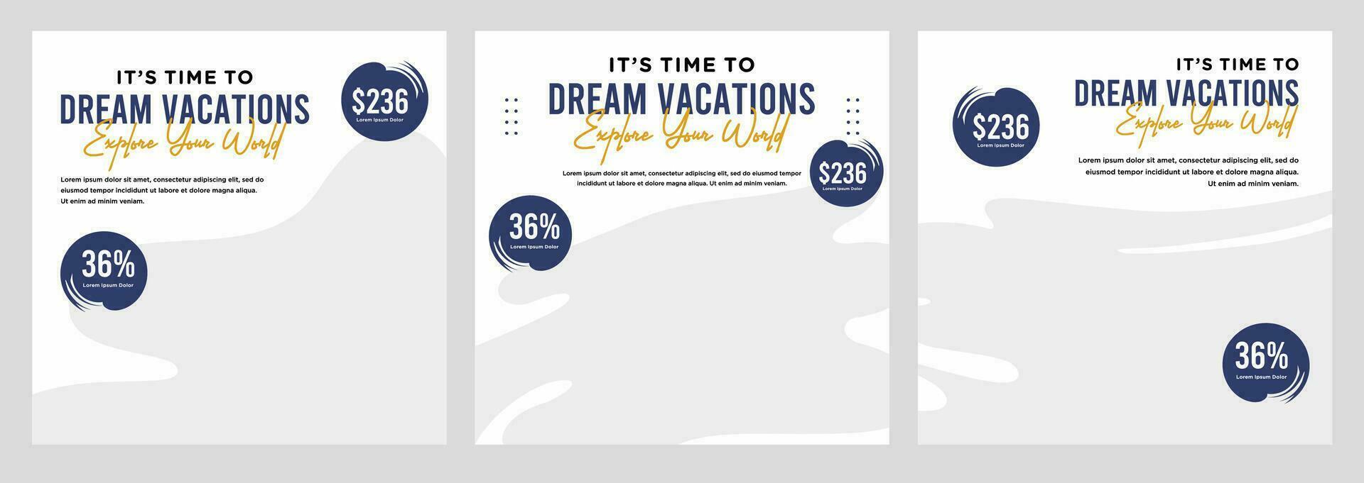 viagens férias férias mídia social postar banner da web vetor