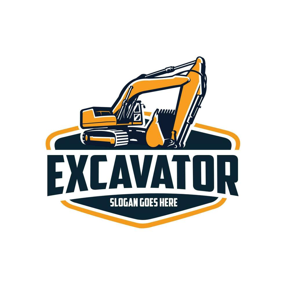 escavadora pronto fez logotipo modelo vetor isolado. melhor para industrial relacionado logotipo