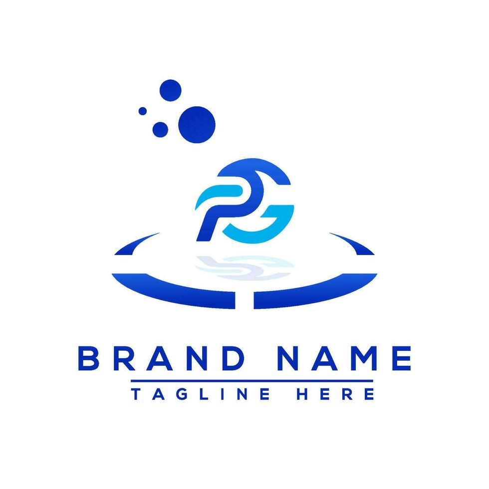 carta pg azul logotipo profissional para todos tipos do o negócio vetor