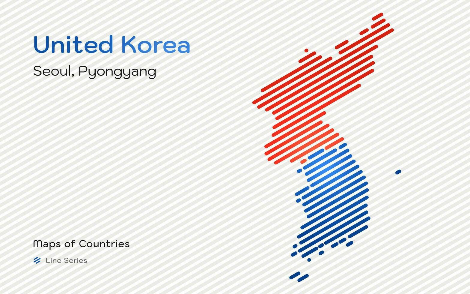 criativo mapa do sul e norte Coréia. Unidos Coréia. político mapa. capitais Seul, pyongyang. mundo países vetor mapas, linha Series