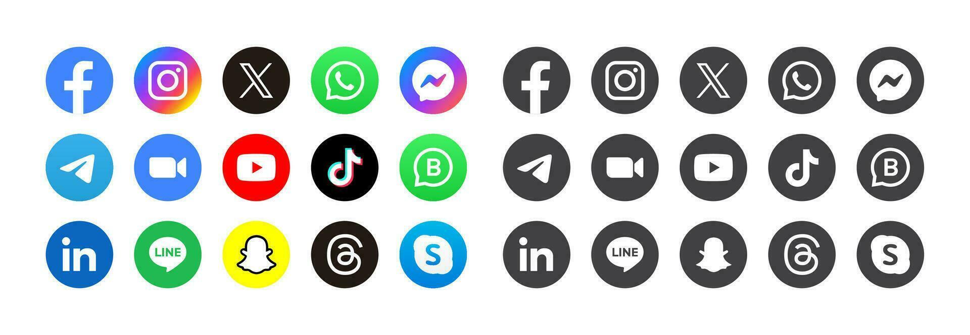 social meios de comunicação logotipos ilustração vetor