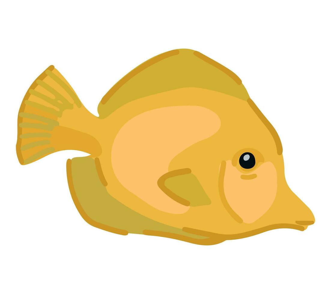 exótico peixe clipart. solteiro rabisco do embaixo da agua tropical fauna isolado em branco. colori vetor ilustração dentro desenho animado estilo.