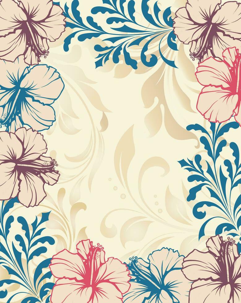 cartão de convite vintage com design floral abstrato retrô elegante ornamentado vetor