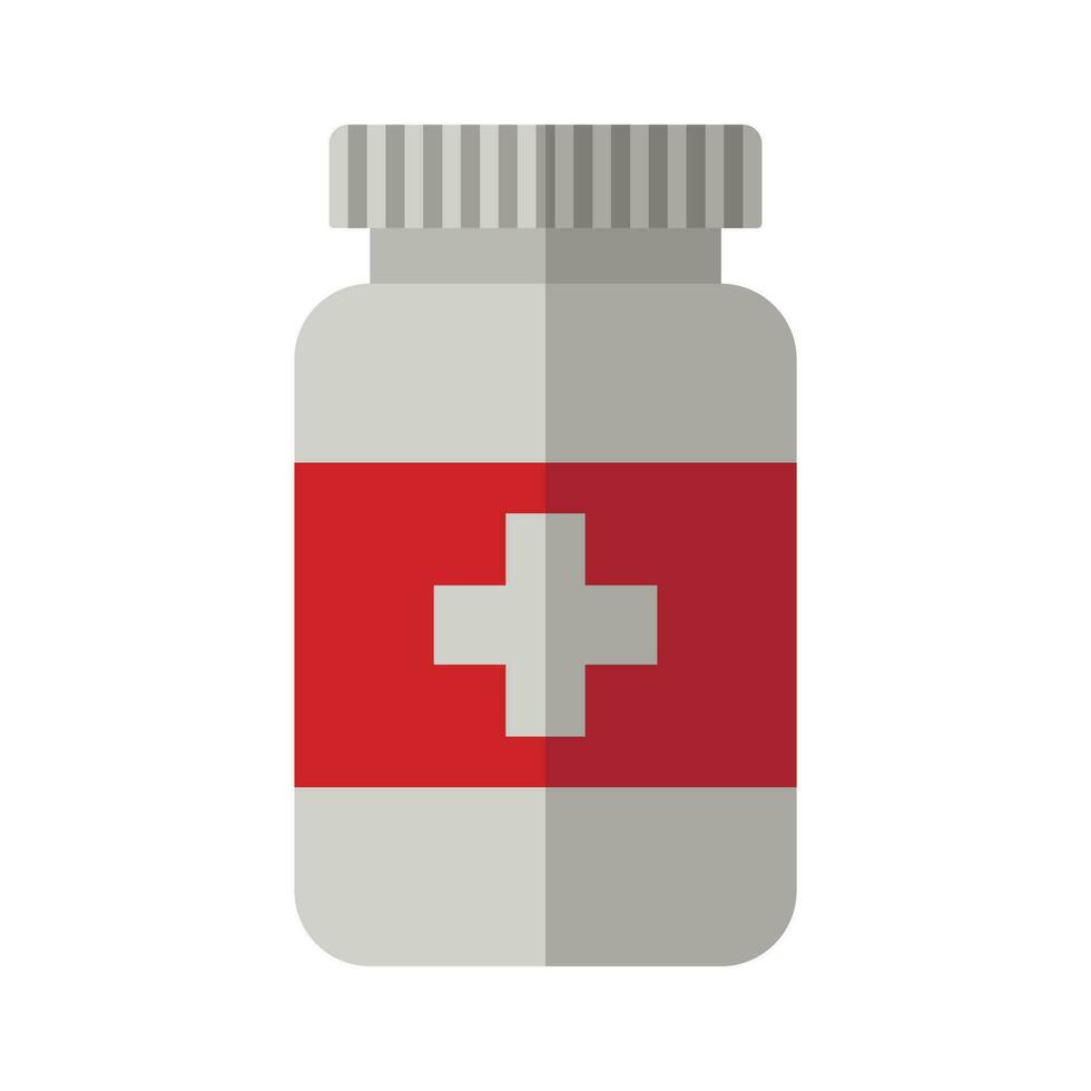 médico garrafa ícone com pílulas ou comprimidos isolado em branco fundo. vetor