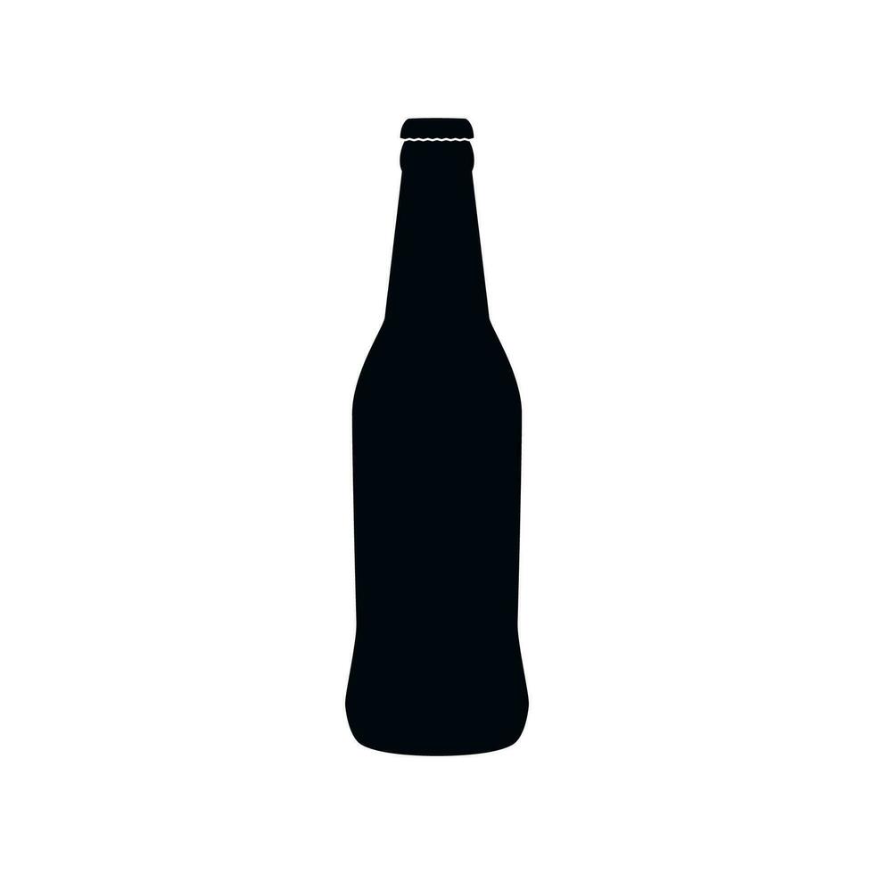 Preto garrafa Cerveja ícone isolado em branco fundo. vetor ilustração