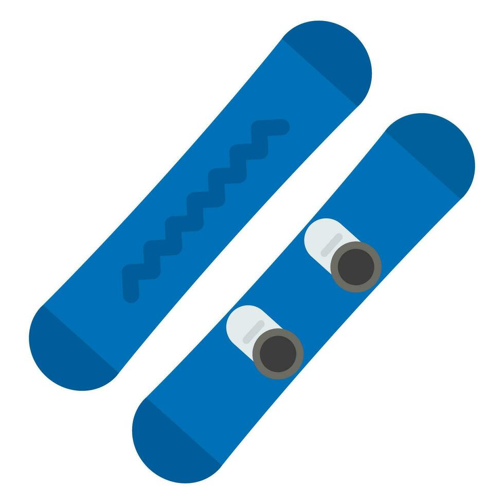 snowboard azul borda ícone. plano ilustração do snowboard azul borda ícone vetor