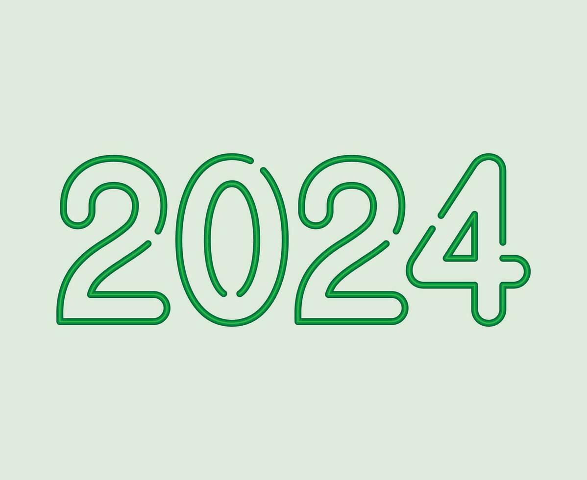 2024 feliz Novo ano abstrato verde gráfico Projeto vetor logotipo símbolo ilustração