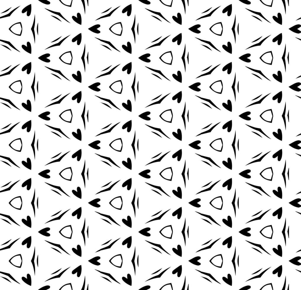 padrão abstrato sem costura preto e branco. fundo e pano de fundo. projeto ornamental em tons de cinza. ornamentos em mosaico. ilustração gráfica vetorial. vetor