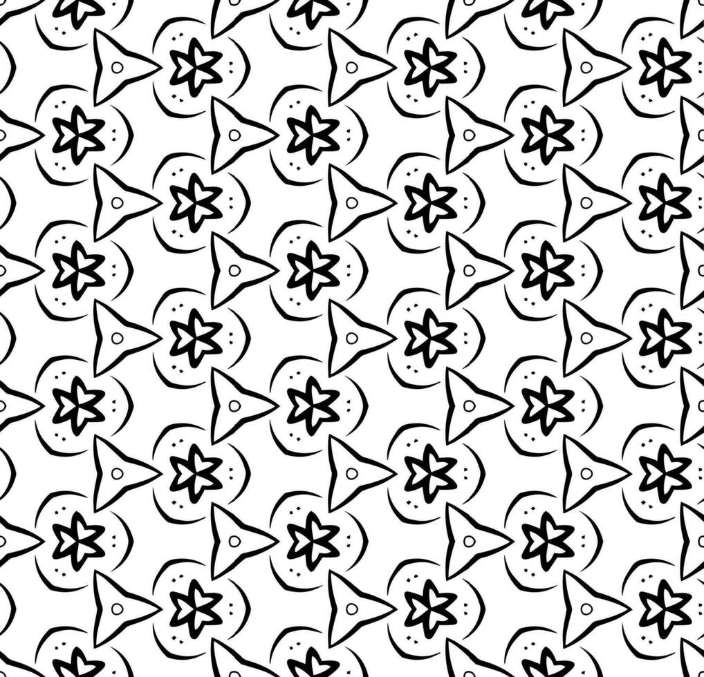 padrão abstrato sem costura preto e branco. fundo e pano de fundo. projeto ornamental em tons de cinza. ornamentos em mosaico. ilustração gráfica vetorial. vetor