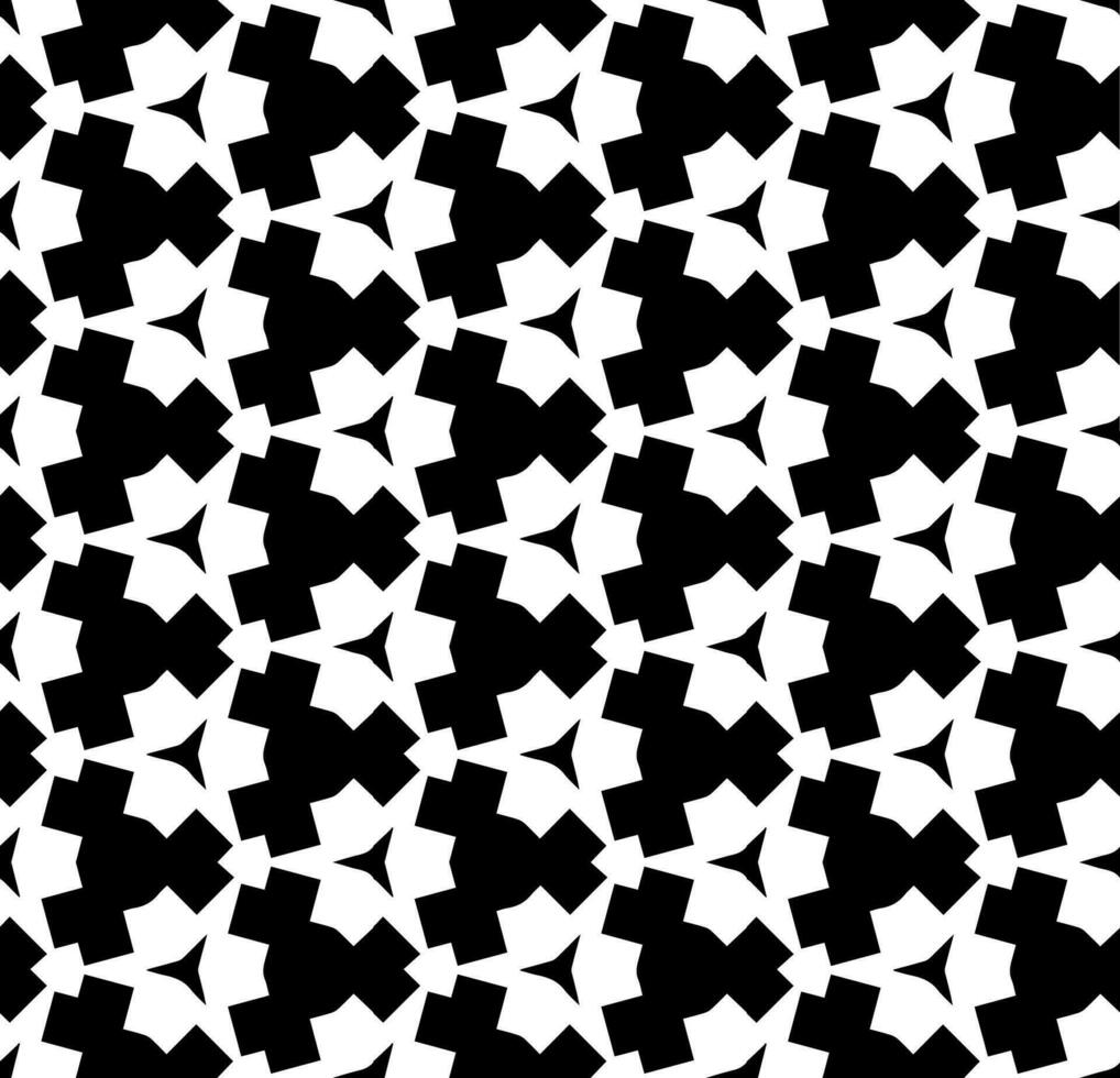 padrão abstrato sem costura preto e branco. fundo e pano de fundo. projeto ornamental em tons de cinza. ornamentos em mosaico. ilustração gráfica vetorial. vetor