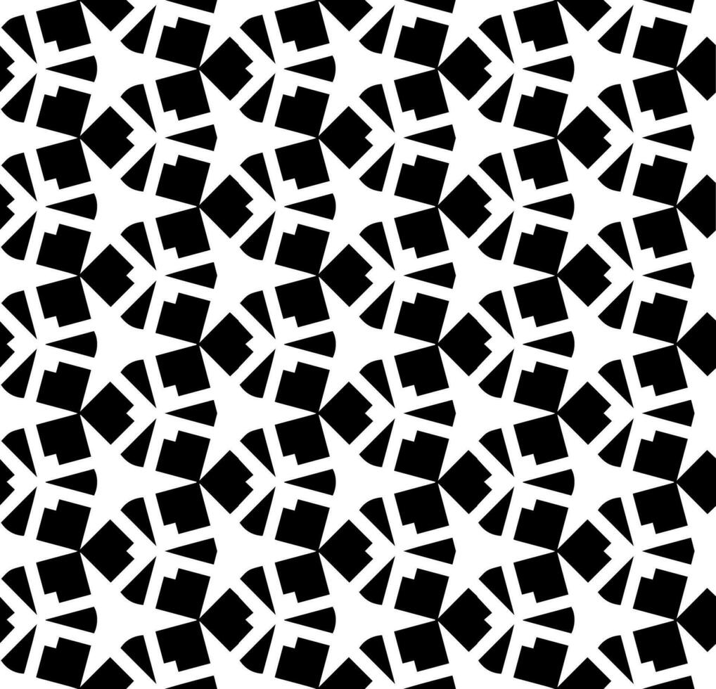 padrão abstrato sem costura preto e branco. fundo e pano de fundo. projeto ornamental em tons de cinza. ornamentos em mosaico. ilustração gráfica vetorial. vetor