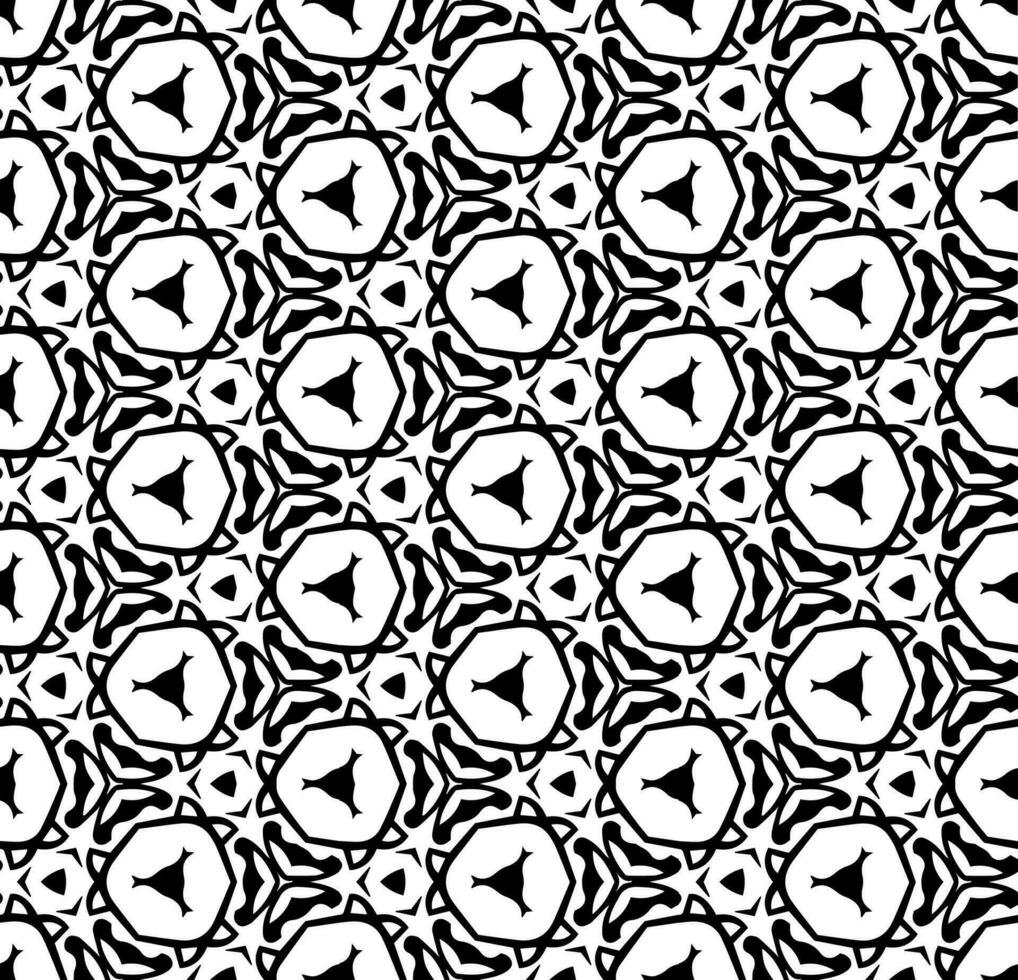 padrão abstrato sem costura preto e branco. fundo e pano de fundo. projeto ornamental em tons de cinza. ornamentos em mosaico. ilustração gráfica vetorial. vetor