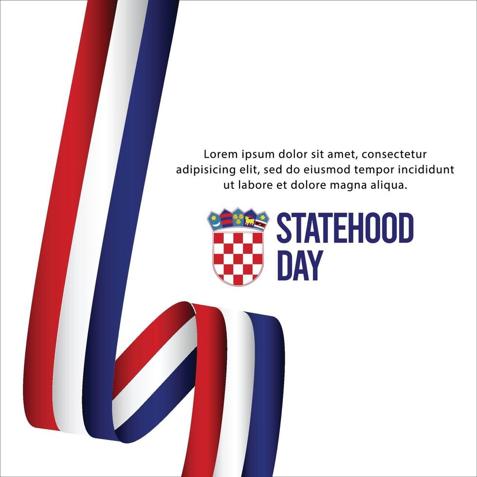 feliz dia da independência da Croácia. modelo, plano de fundo. ilustração vetorial vetor