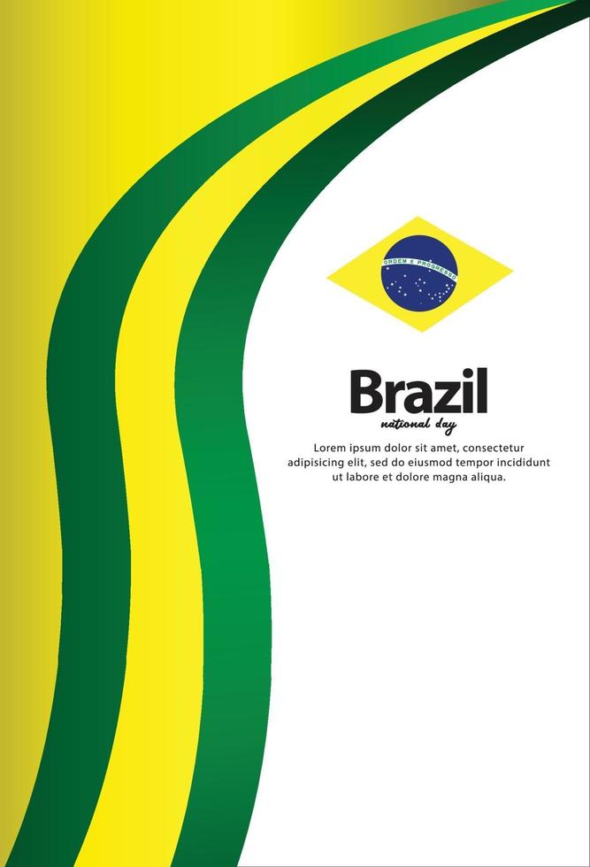 dia da independência do brasil. dia da liberdade. feliz feriado nacional. comemorar anual em 7 de setembro. bandeira do brasil. design patriótico brasileiro. modelo, plano de fundo. ilustração vetorial vetor