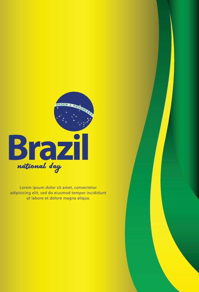 dia da independência do brasil. dia da liberdade. feliz feriado nacional.  comemorar anual em 7 de setembro. bandeira do brasil. design patriótico  brasileiro. modelo, plano de fundo. ilustração vetorial 3518908 Vetor no  Vecteezy