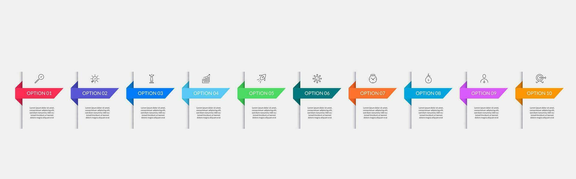 vetor infográfico Projeto o negócio modelo com ícones e 10 opções ou passos.