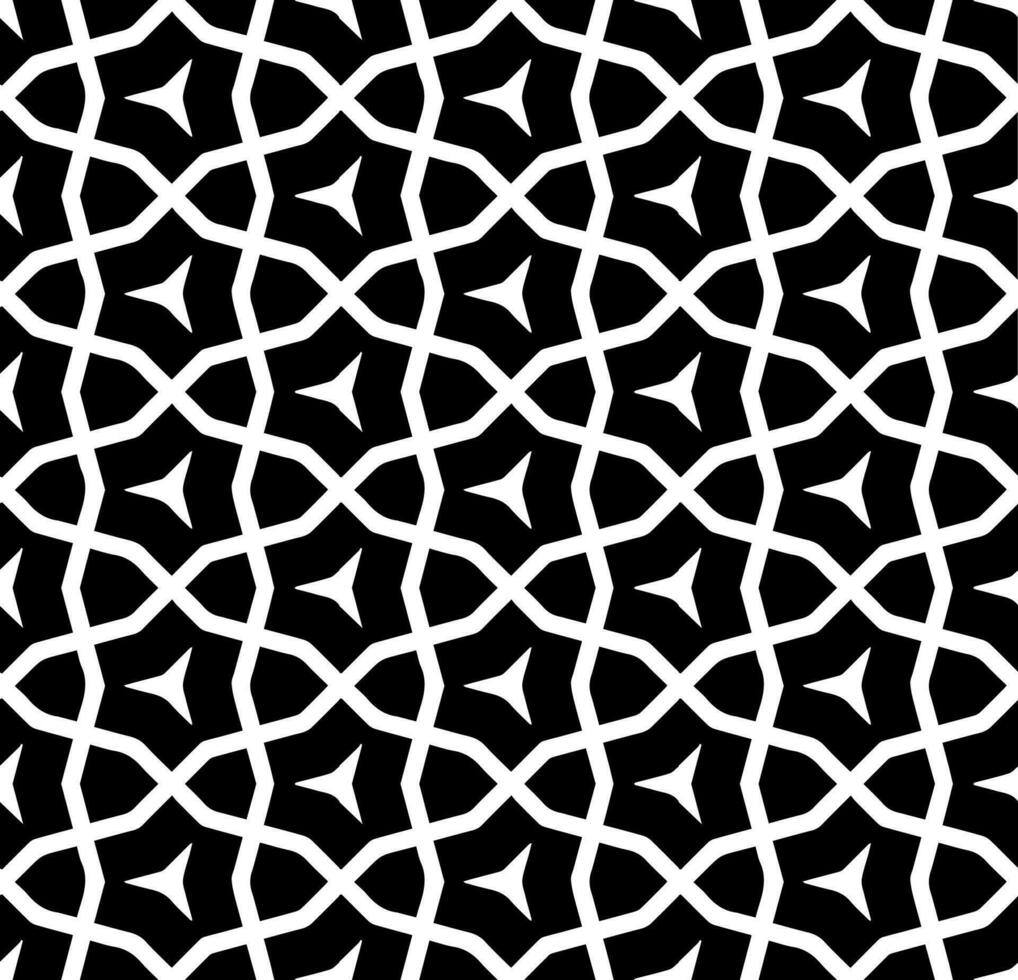 padrão abstrato sem costura preto e branco. fundo e pano de fundo. projeto ornamental em tons de cinza. ornamentos em mosaico. ilustração gráfica vetorial. vetor