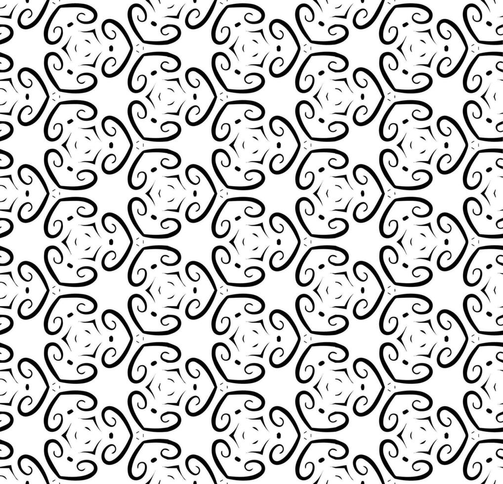 padrão abstrato sem costura preto e branco. fundo e pano de fundo. projeto ornamental em tons de cinza. ornamentos em mosaico. ilustração gráfica vetorial. vetor