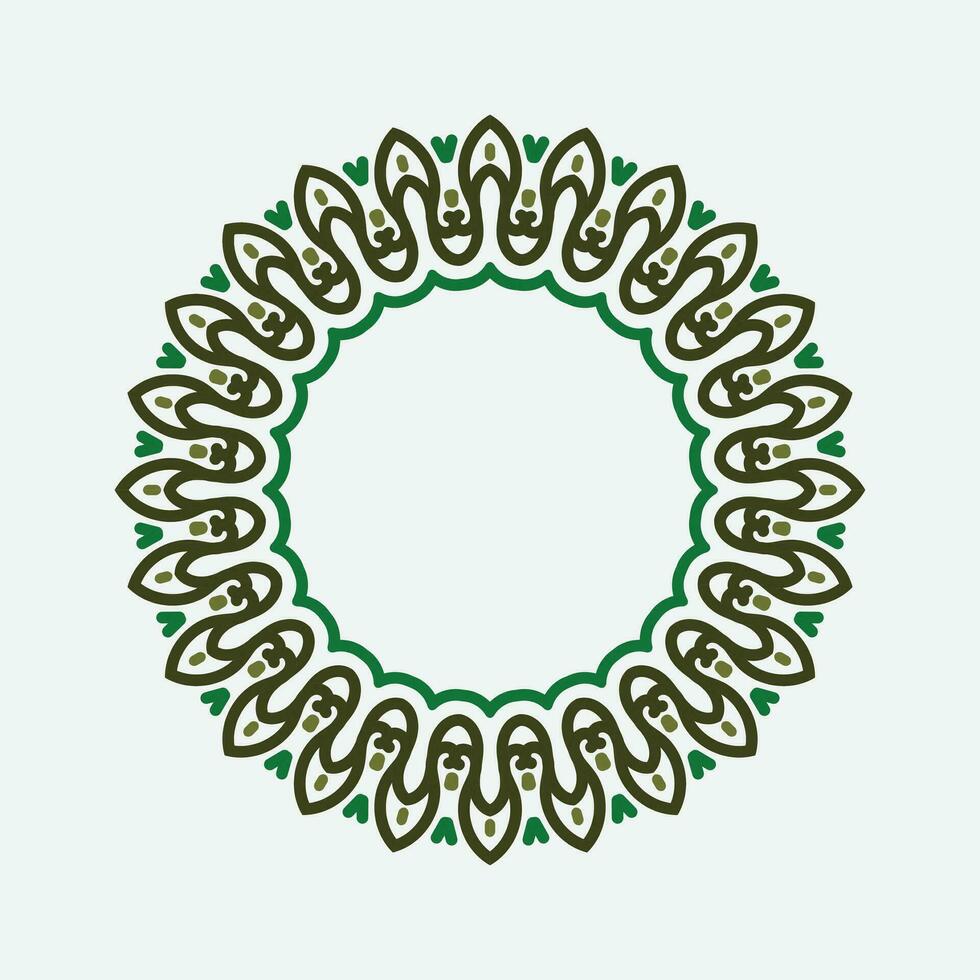 círculo quadro, Armação detalhe Projeto com verde cor vetor