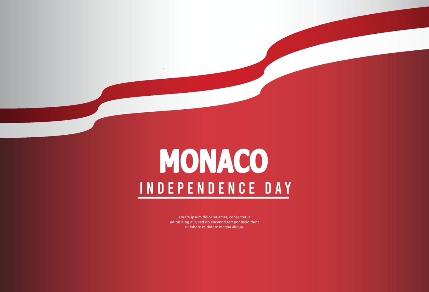 feliz dia da independência do Mônaco. modelo, plano de fundo. ilustração vetorial vetor